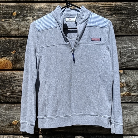 Vineyard Vines Tops - Vineyard Vines Quarter Zip Gray Sweatshirt